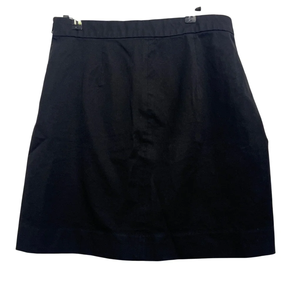 Everlane Womens Black Cotton Stretch Mini‎ Skirt Side Zip Back Vent 10 Office